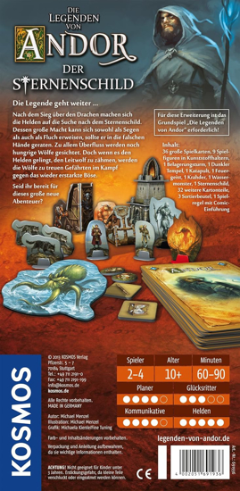 Kosmos The Legends of Andor – ispletimas – „zvaigzdziu skydas“: pagrindinio zaidimo ispletimas 2–4 zaidejams         